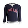 Laser Cut Appliqued Letters Boys Long Sleeve Polo T-shirts