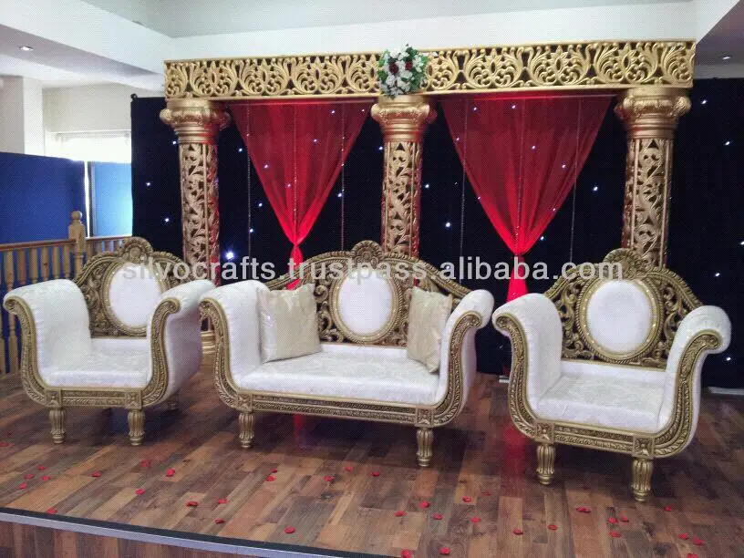 Wedding Stage Sofa Set Chairs For Bride Groom From Clic Wedding Stage Sofa Set Chairs For Bride Groom From Clic Silvocrafts Indian Furniture