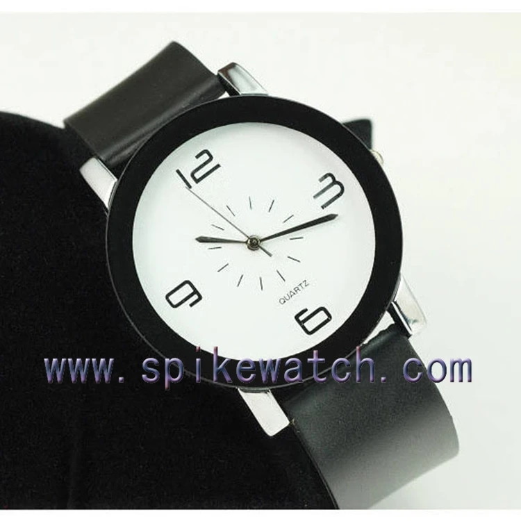Simple Design Black And White Colors Unisex Quartz Dollar Store Watches
