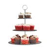First Level Round Shape 3 Tier Slate Cake Tray