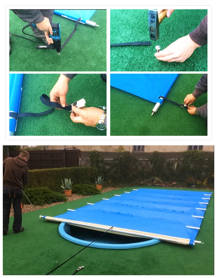 Pvc Safety Automatic Hook Solid Secure Pool Cover Winter Solid Cover For Big Pools 100 Pvc