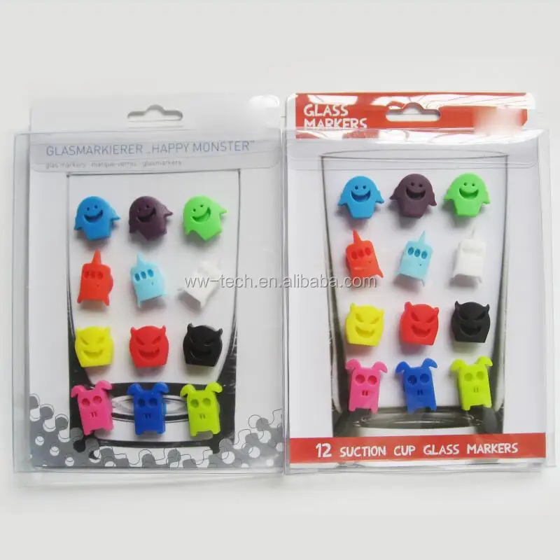 Monster Silicone Suction Cup Wine Glass Markers Charms Buy Monster
