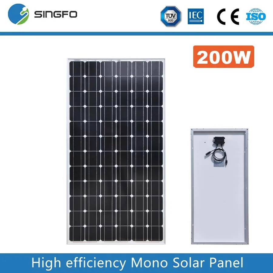 Mono solar panel 200w