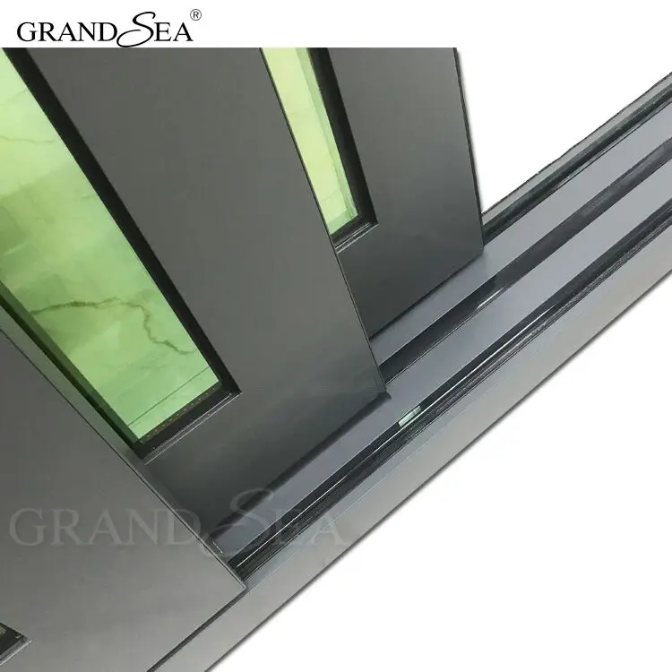 Large three track aluminum reflective glass sliding window price in the