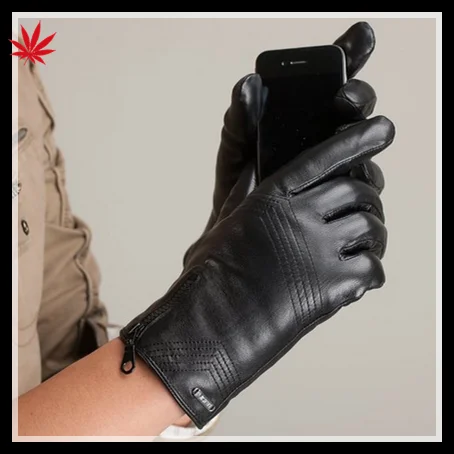 2016 touch leather gloves lady's fashion cheap smartphone leather Gloves