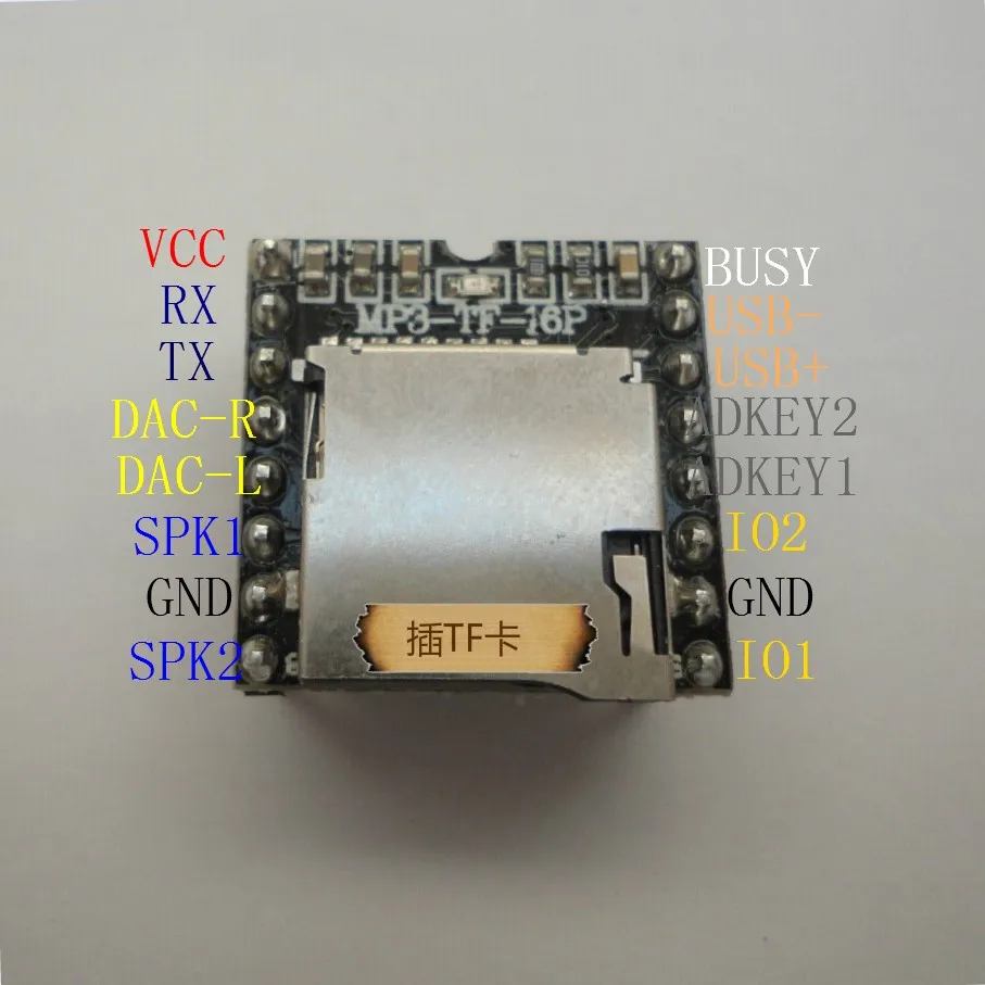 Mini Mp3 Player Module With Simplified Output Speaker Mp3-tf-16p - Buy ...