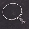 IMG 2576 Yiwu Huilin Jewelry wholesale new product fashion Silver ribbon puzzle europe and the united states new fashion bangle