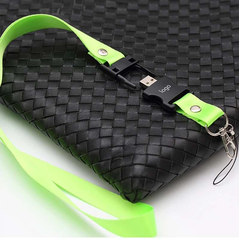 Nylon Lanyard Detachable Buckle Flash Drive 16gb For Promotion Gift