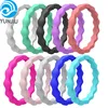 Top selling men and women general ornaments customizable raised grain shape silicone wedding ring
