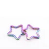 Rainbow Keyring Split Key Ring Star-Shaped Flat Findings Stainless Steel Ring