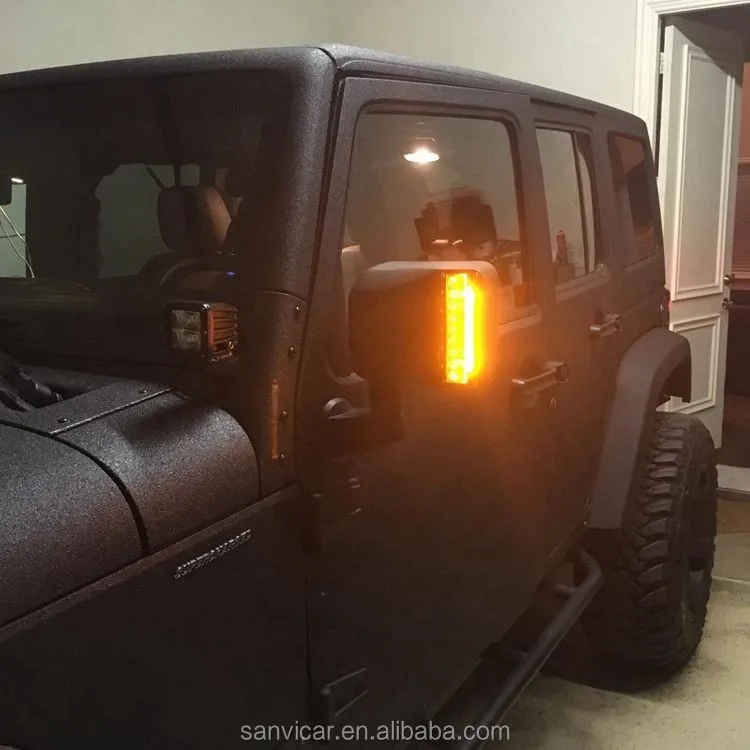 jeep wrangler rear view mirror lights