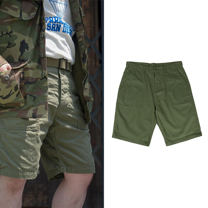 Og-107 Vietnam War Washed Army Green Vintage Cotton Shorts - Buy ...