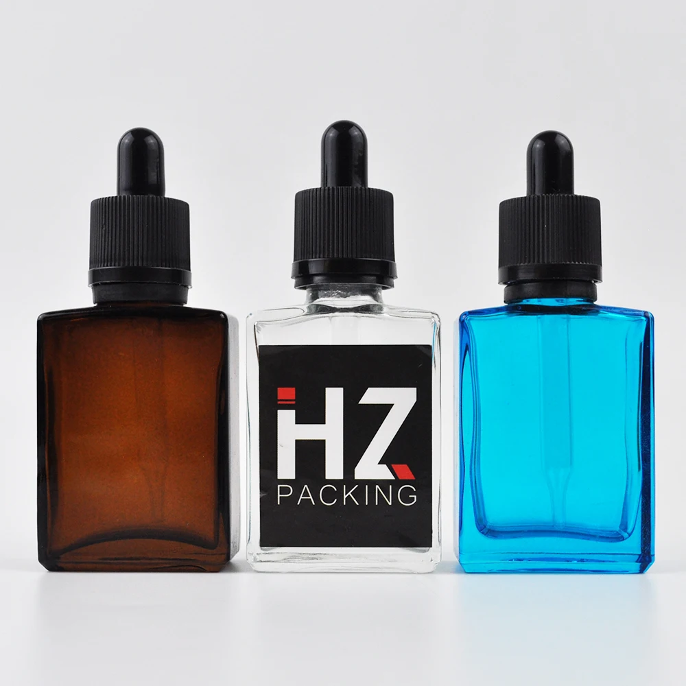 Frosted Matte Black 30ml 1oz Tincture Bottles Glass Dropper Serum