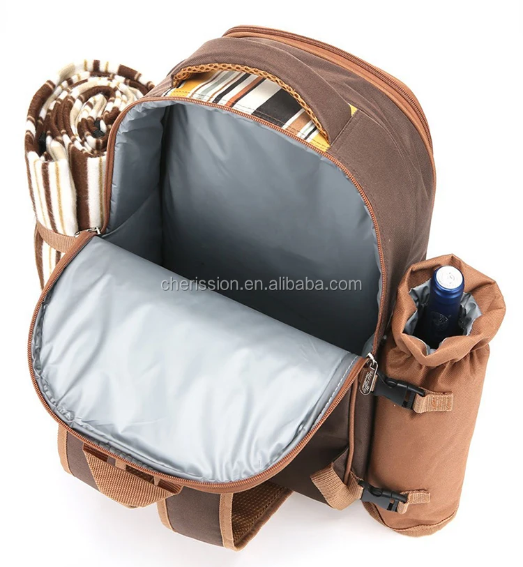 4 Person Polyester 600d Picnic Backpack With Cooler Compartment Buy
