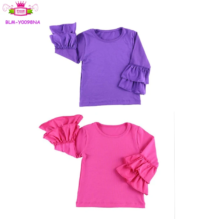 Custom Very Much for Sharing Cotton Toddler Long Sleeve Ruffle Shirt Top