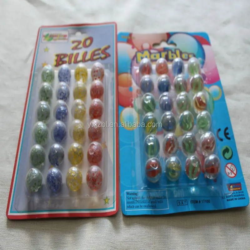 
Transparent clear glass marbles with blister packing 