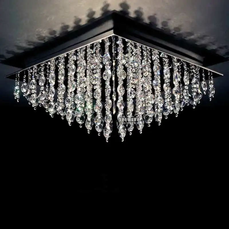 modern lustres rectangle Crystal Ceiling Light from Zhongshan