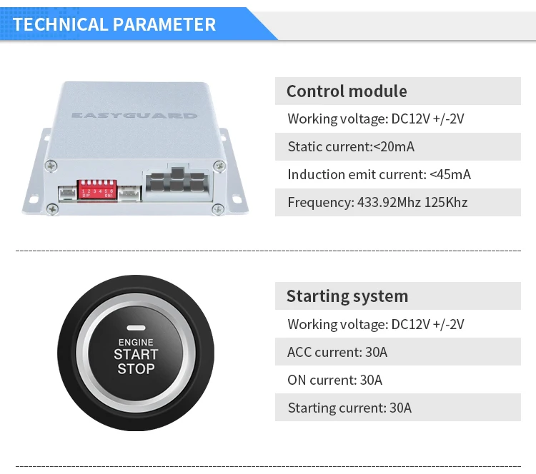 Universal 12vdc Car Alarm Pke Keyless Entry Push Start System Remote