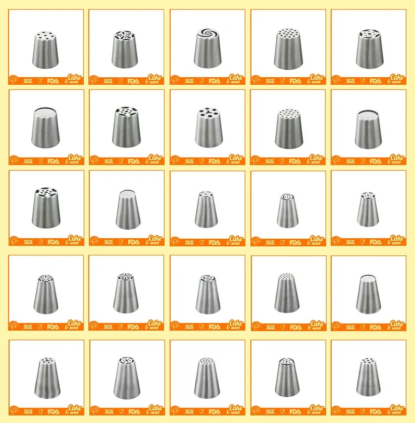 Stainless steel Russian cake icing nozzles set Cake icing Tools
