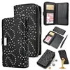 Fashion Lady Style Maple Flower Pattern Zipper Wallet Mobile Phone Case for iPhone X with Detachable Back Cover