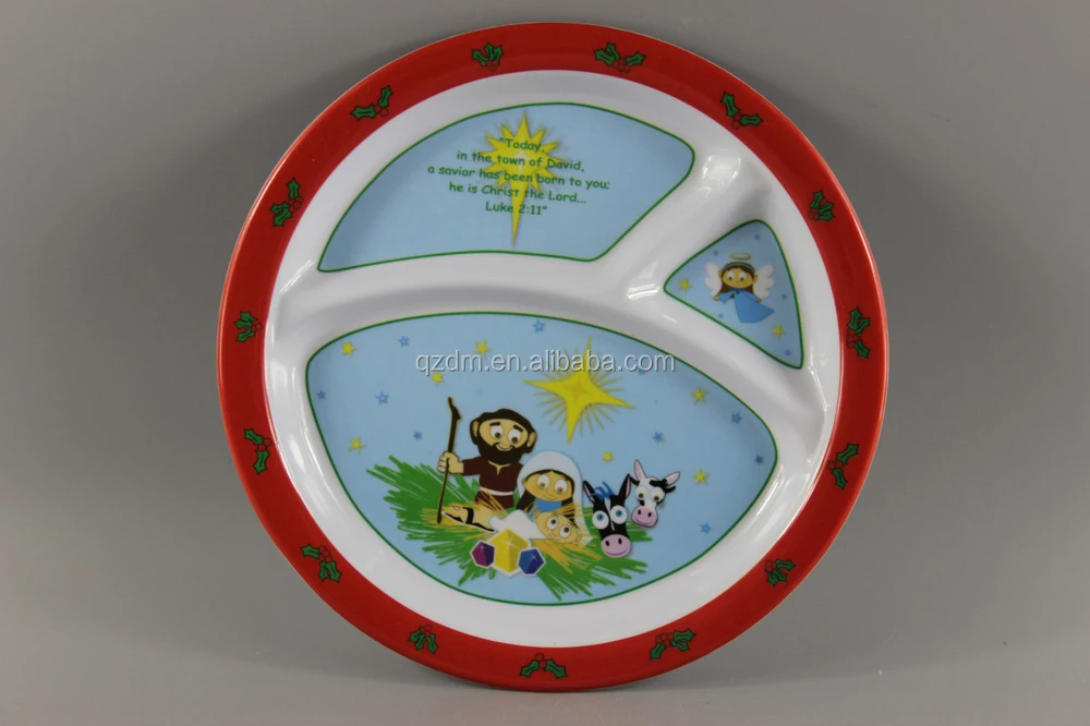 Kids Melamine 3 Section Plate/Melamine Divided Dish