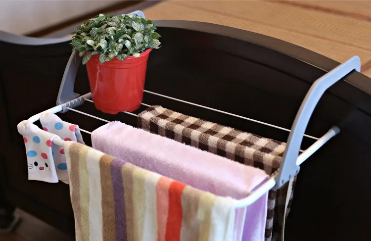 折叠洗衣毛巾晾衣架阳台窗台栅栏护栏走廊,可伸缩衣服挂衣架