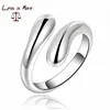 925 sterling Silver plated open ring ,simple band adjustable ring wholesale