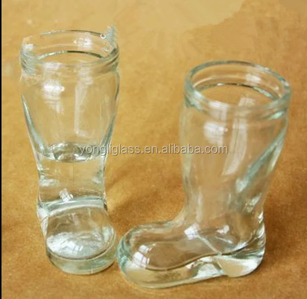 New design boot shape shot glass , unique shaped mini shot glass