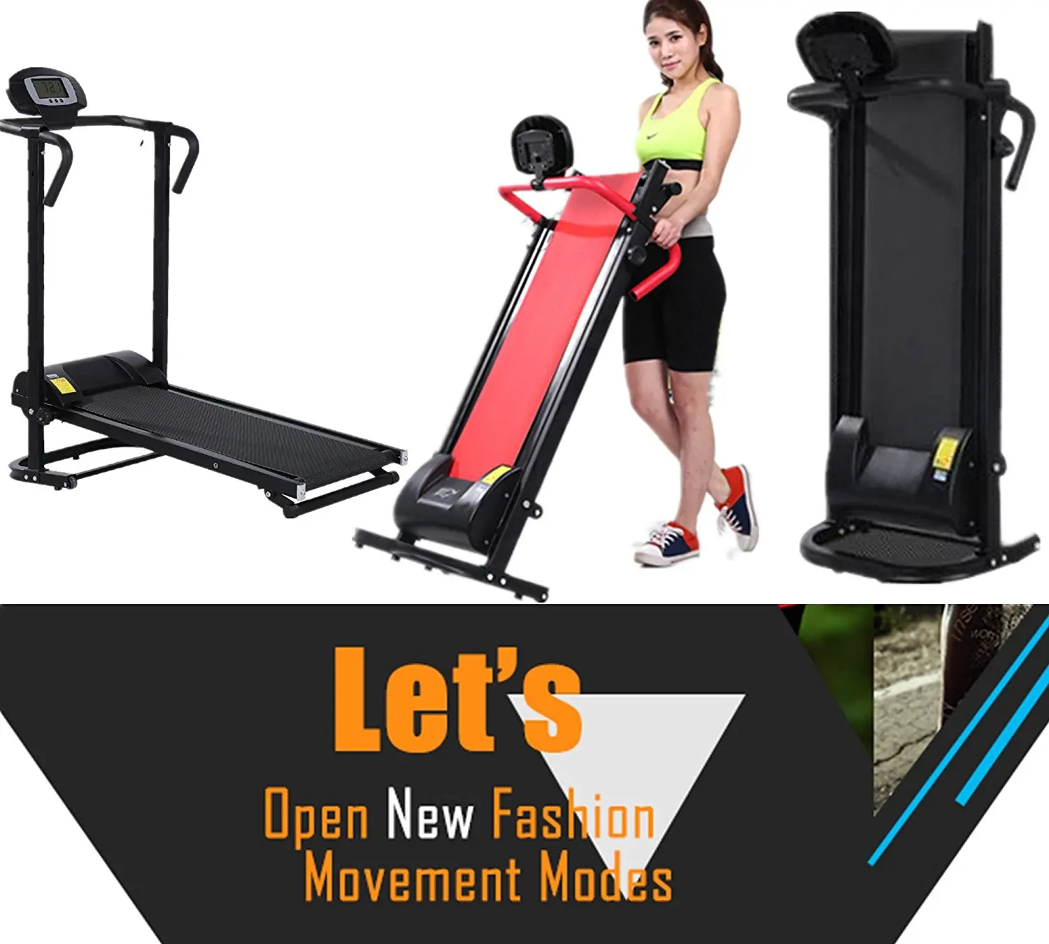 Buy Treadmill Machine Folding Incline Cardio Fitness Exercise Portable