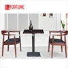 High end coffee shop antique square timber table with wooden dining chairs set from Guangzhou FOH