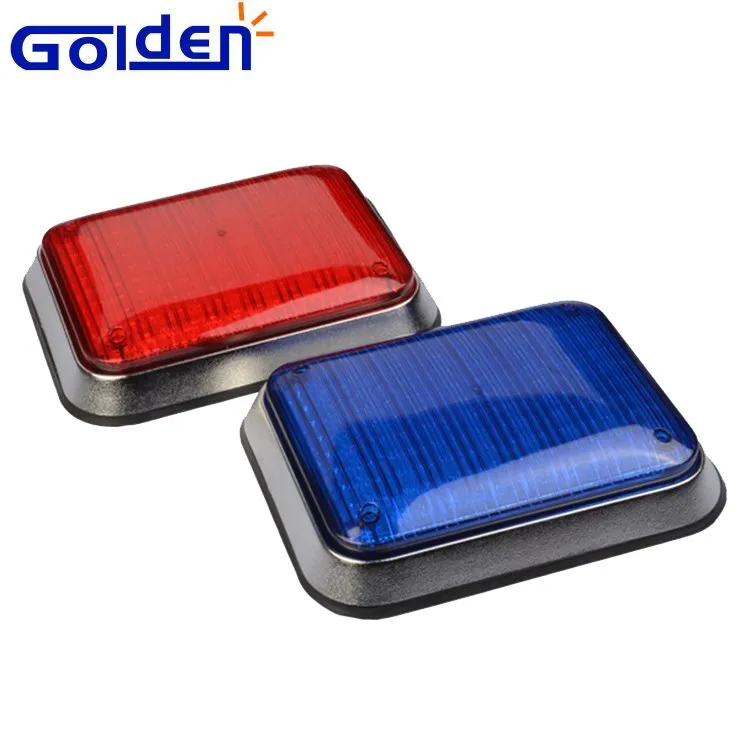 12v 24v Led Red Blue Fire Truck Warning Square Strobe Ambulance Side