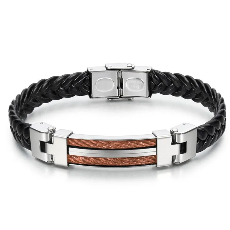 New bracelet gold plated rose gold plated black European and American new fashion titanium steel jewelry
