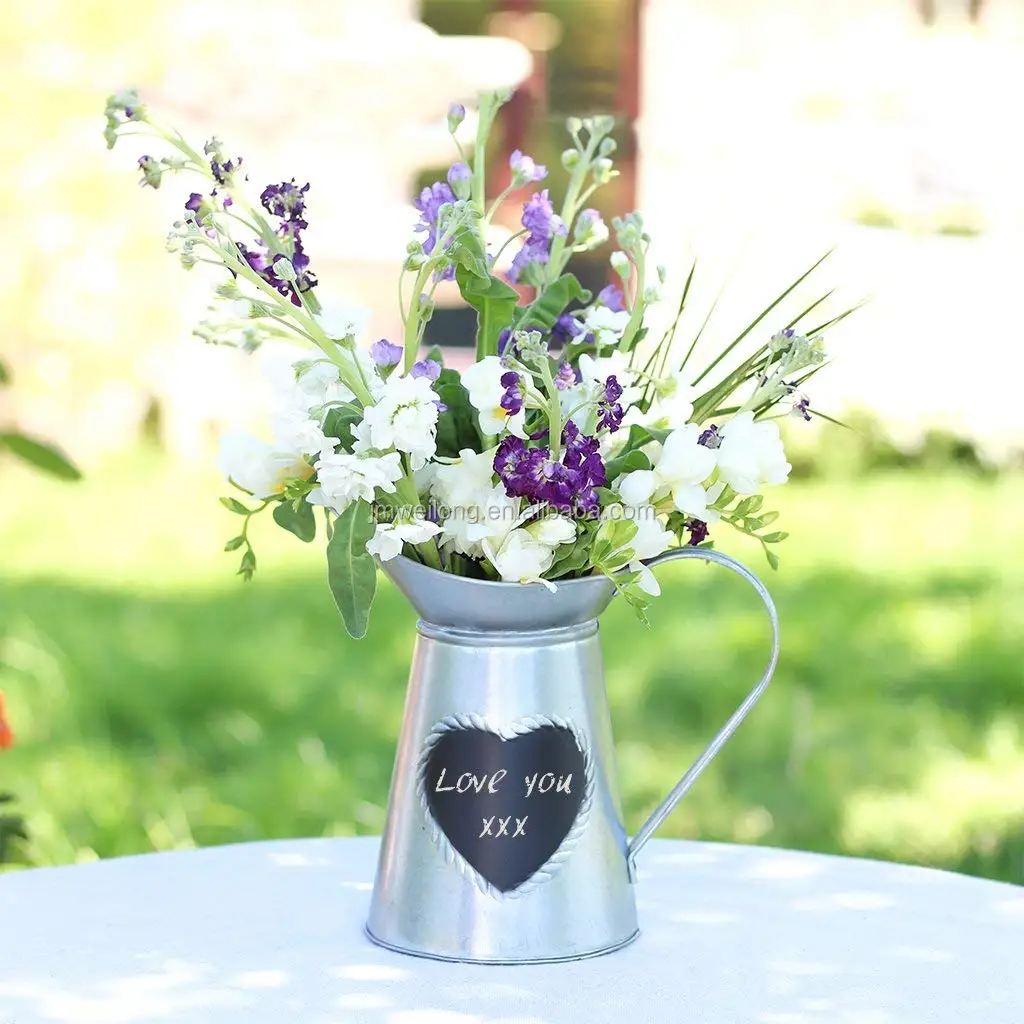 Galvanized Zinc Metal Decoration Flower Water Jug Buy Flower Jug
