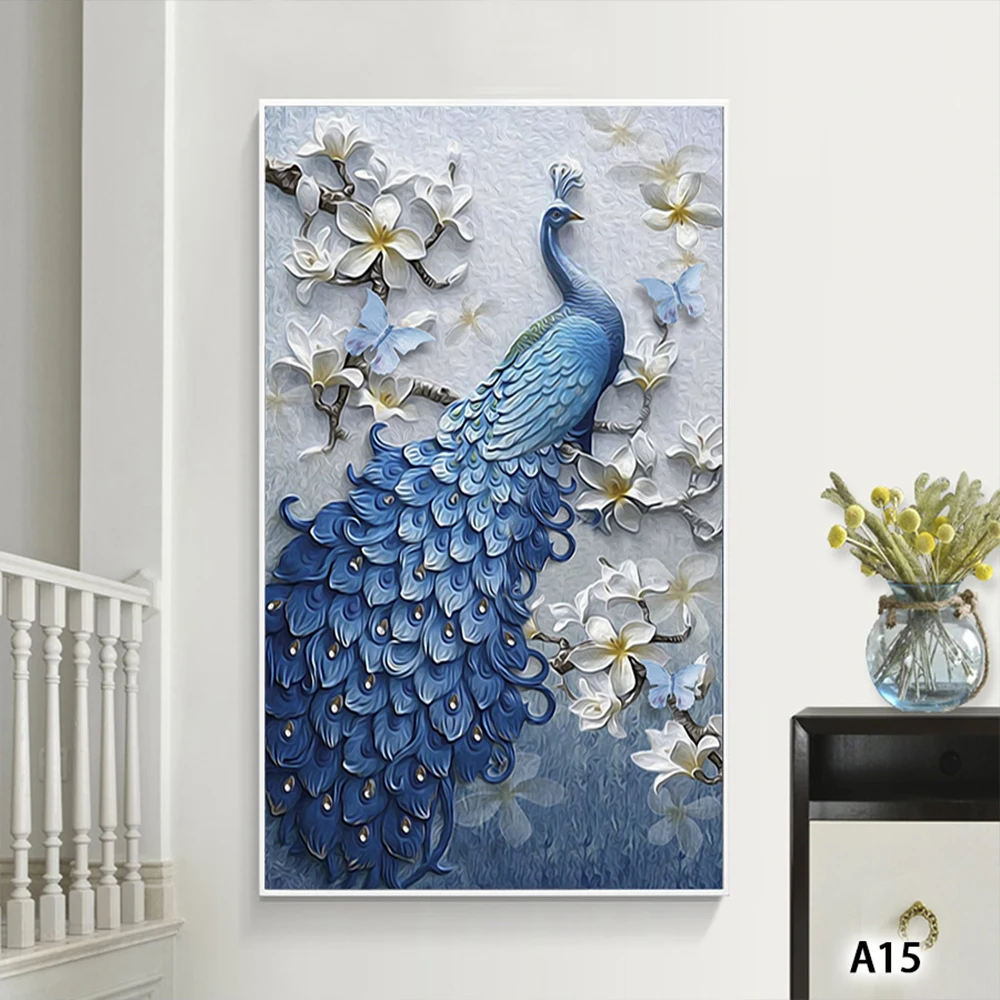 Custom Animal 3d Like Stretched Wall Art Peacock Painting Canvas Prints For Home Decor Buy Home Decor Wall Design Painting With Stretcher Canvas Prints Chinese Style Frameless Wall Pictures Wall Art Living Room