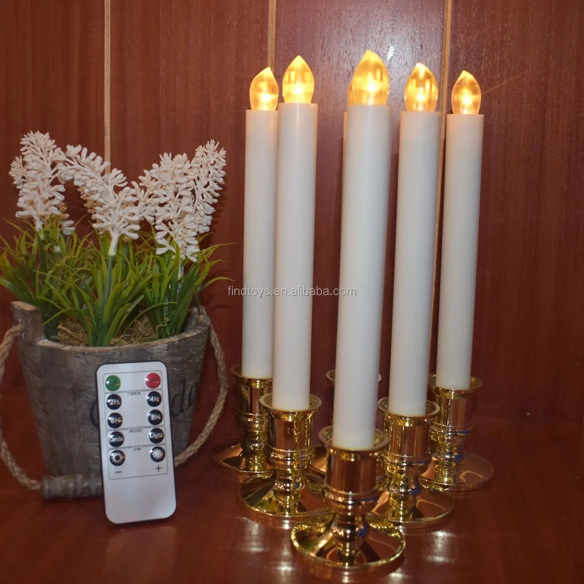 Battery Operated Colorful Flicker Flameless Taper Candle/long Led