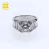 Best Jewelry 925 Sterling Silver Jewelry 6.5 mm AAA Prong Setting Side Stone Channel Setting Engagement Rings for Men