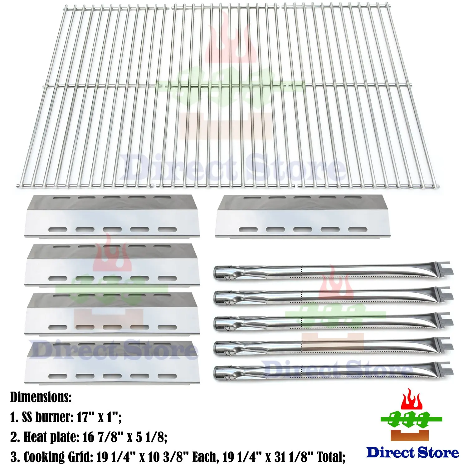 Direct store Parts Kit DG135 Replacement Brinkmann 7231 Gas Grill Burners Hea...