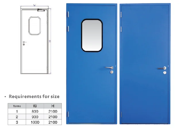 50mm Single Swing door made of HPL panel with airlock system