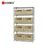 5 layers 350 kg Tool Storage Chrome Rack With Bin,Heavy Duty DIY Iron Wire Shelf