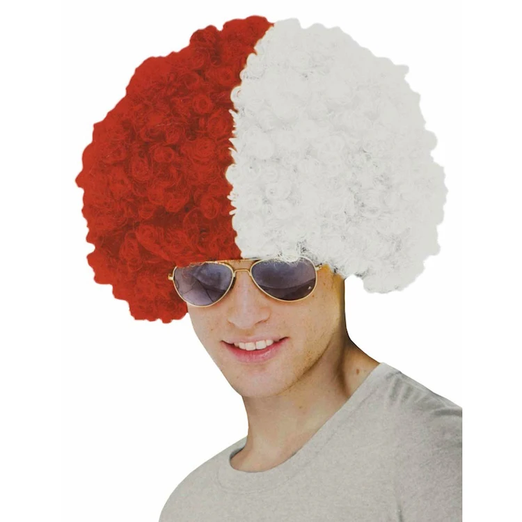 red and white wig