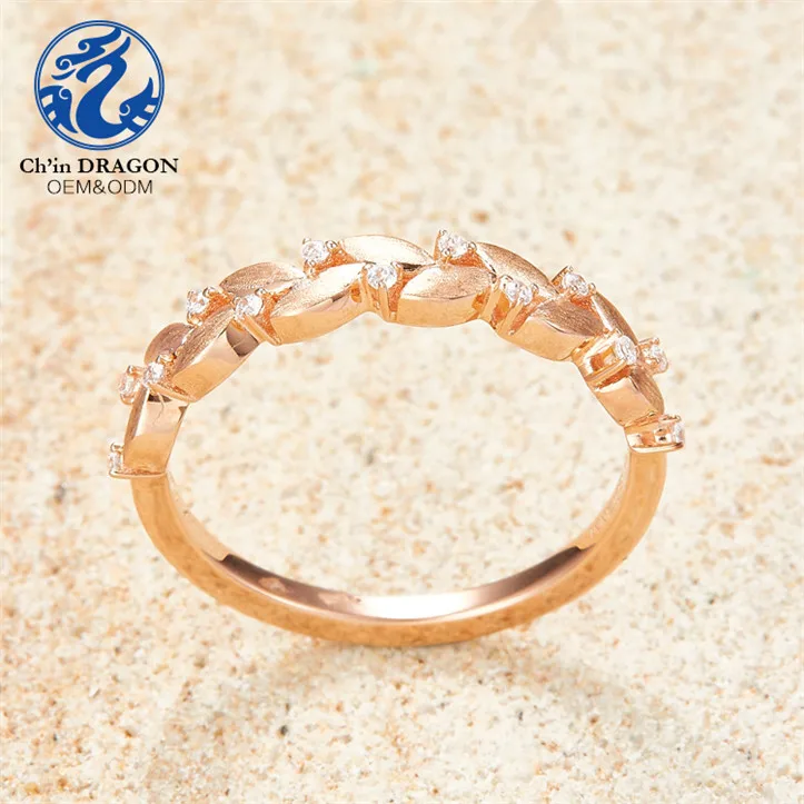 14K Solid Gold Man Made Diamond Ring Designs For Female