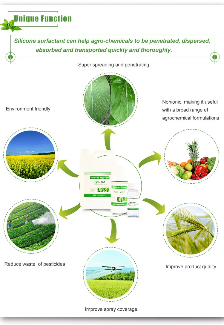 Good Reputation High Quality QS-307 Silicone oil Organic agricultural adjuvants