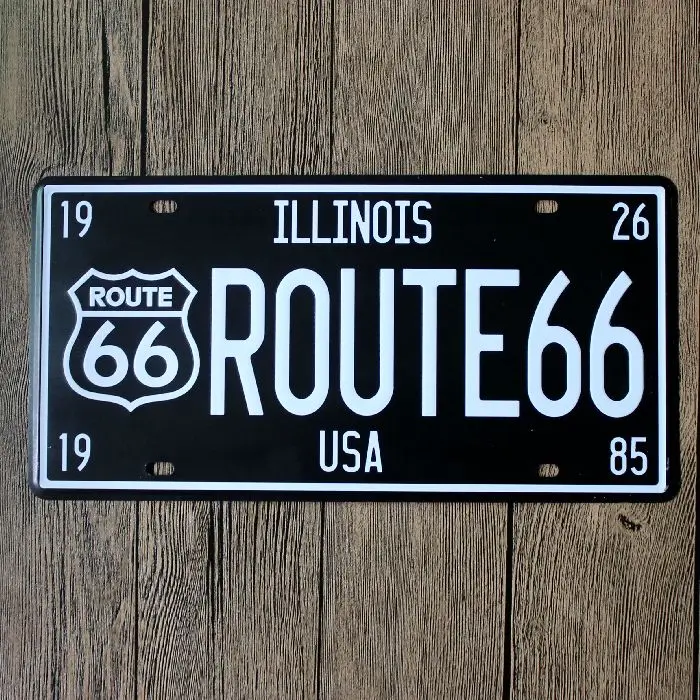 66 ROUTE Road USA Car License Plate Number Metal Vintage Art Craft Bald Eagle 