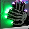 High quality party supplies flashing LED finger gloves black