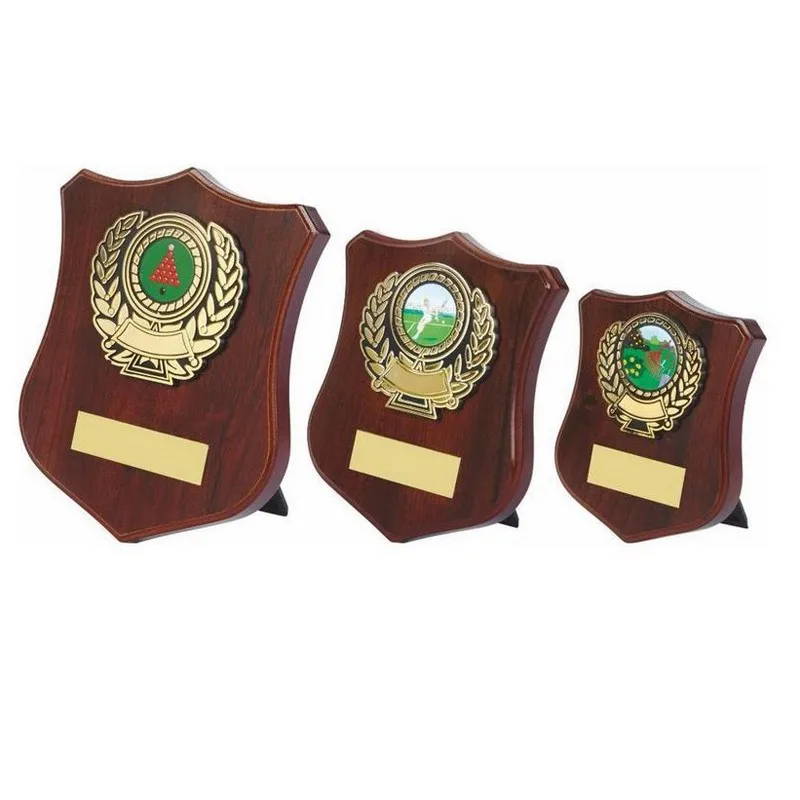 Custom Design Blank Medal Shield Wooden Component Awards Plaques With