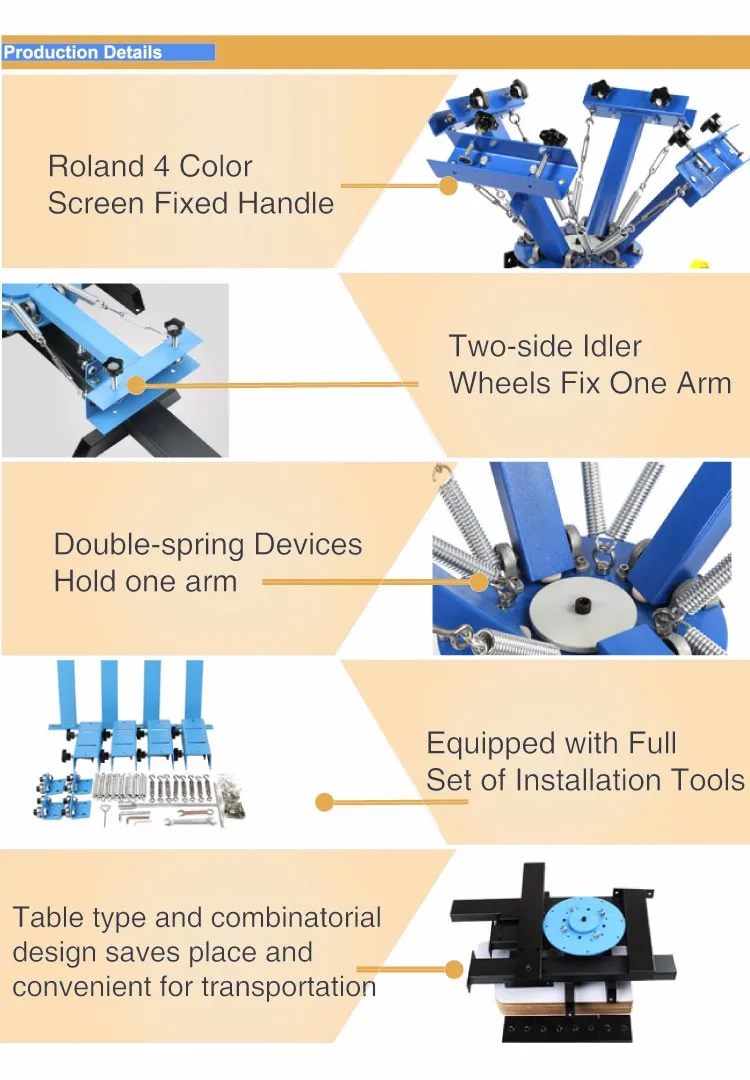 4 color offset printing machine 4 Station Manual Silk Screening Screenprint Press Screen Printing Machine