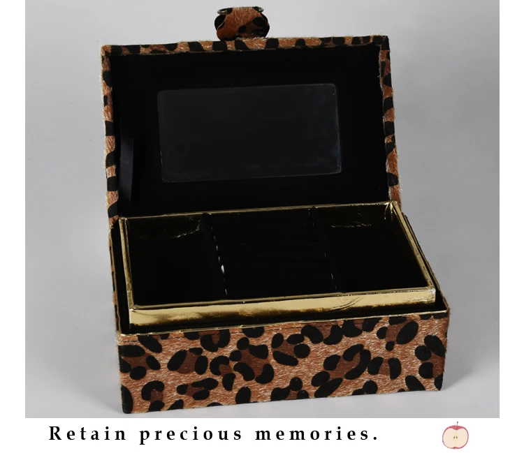 Fashionable High Quality Size Custom Velvet Necklace Ring Earring Travel Carrying Box Organizer Jewelry Case with Mirror