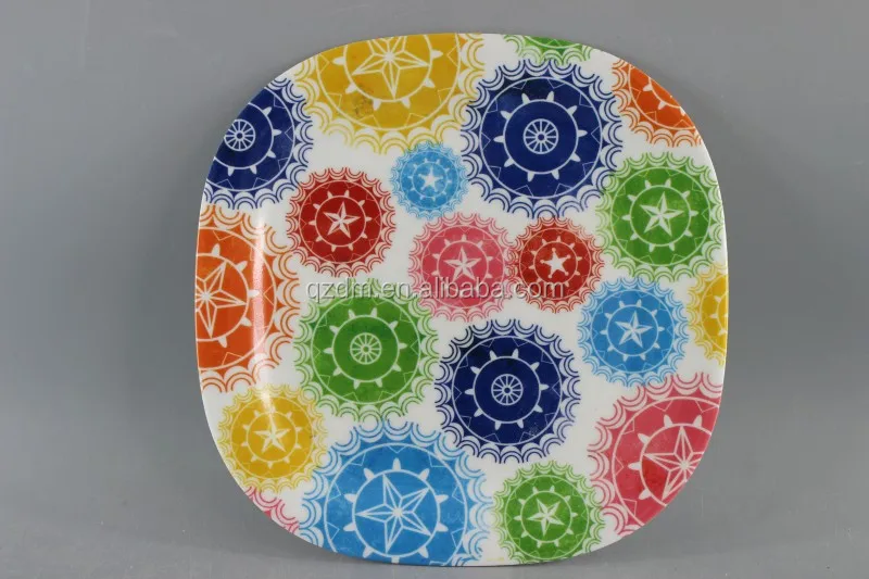 Star Print Square Mealmine Dinner Plate