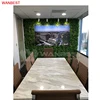 Modern white pattern artificial stone rectangular shape boardroom meeting conference table design