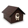 Dog House Wood Pet Urn Medium Holds Up to 80 Cubic Inches of Ashes Brown Pet Cremation Urn for Ashes Engraving Sold Separately